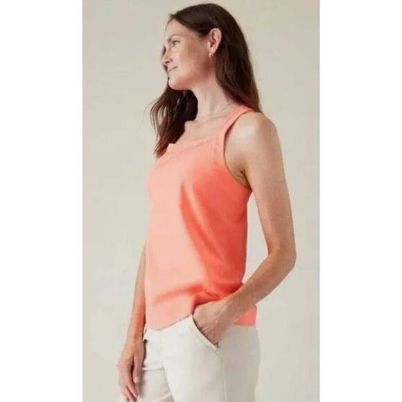 NWT Athleta Arrival Tank‎ Sunset Glow Coral Barre Running Yoga Size XS MSRP $79 - Picture 4 of 4